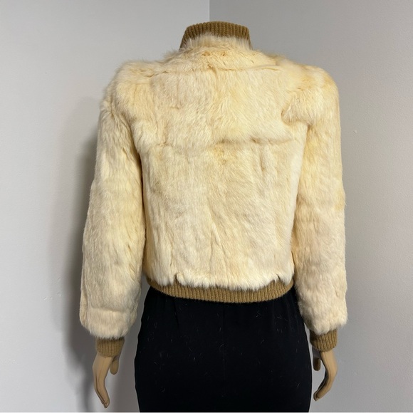 Vintage Cream Fur Mob Wife Coat Jacket XS - Picture 3 of 7